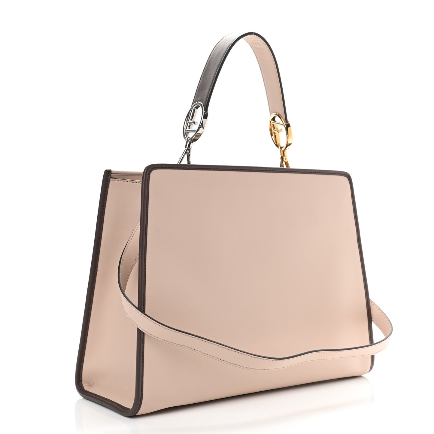 Vitello Century Opaco F is Fendi Bi-Color Regular Runaway Satchel Soap Moresco
