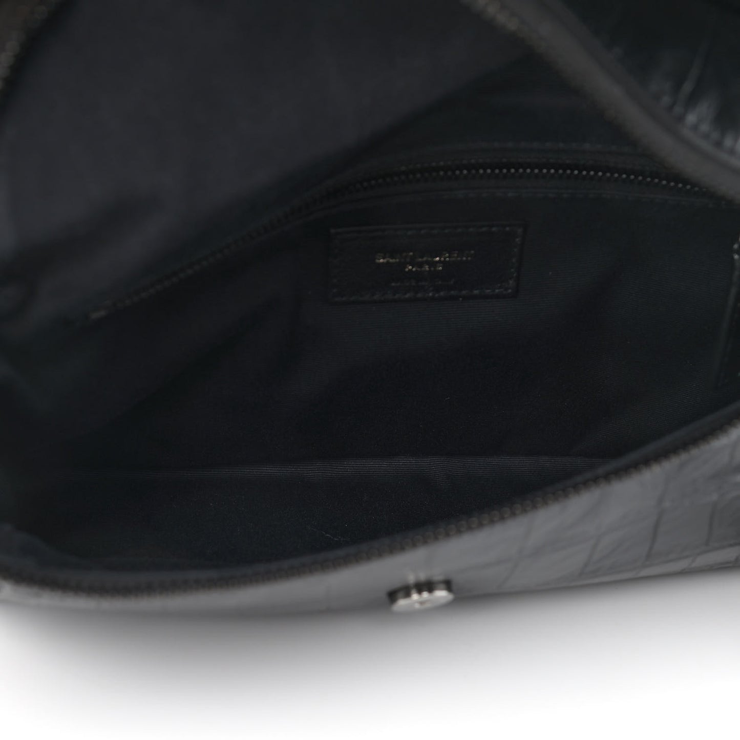 Crocodile Embossed Matelasse Monogram Niki Body Bag Black