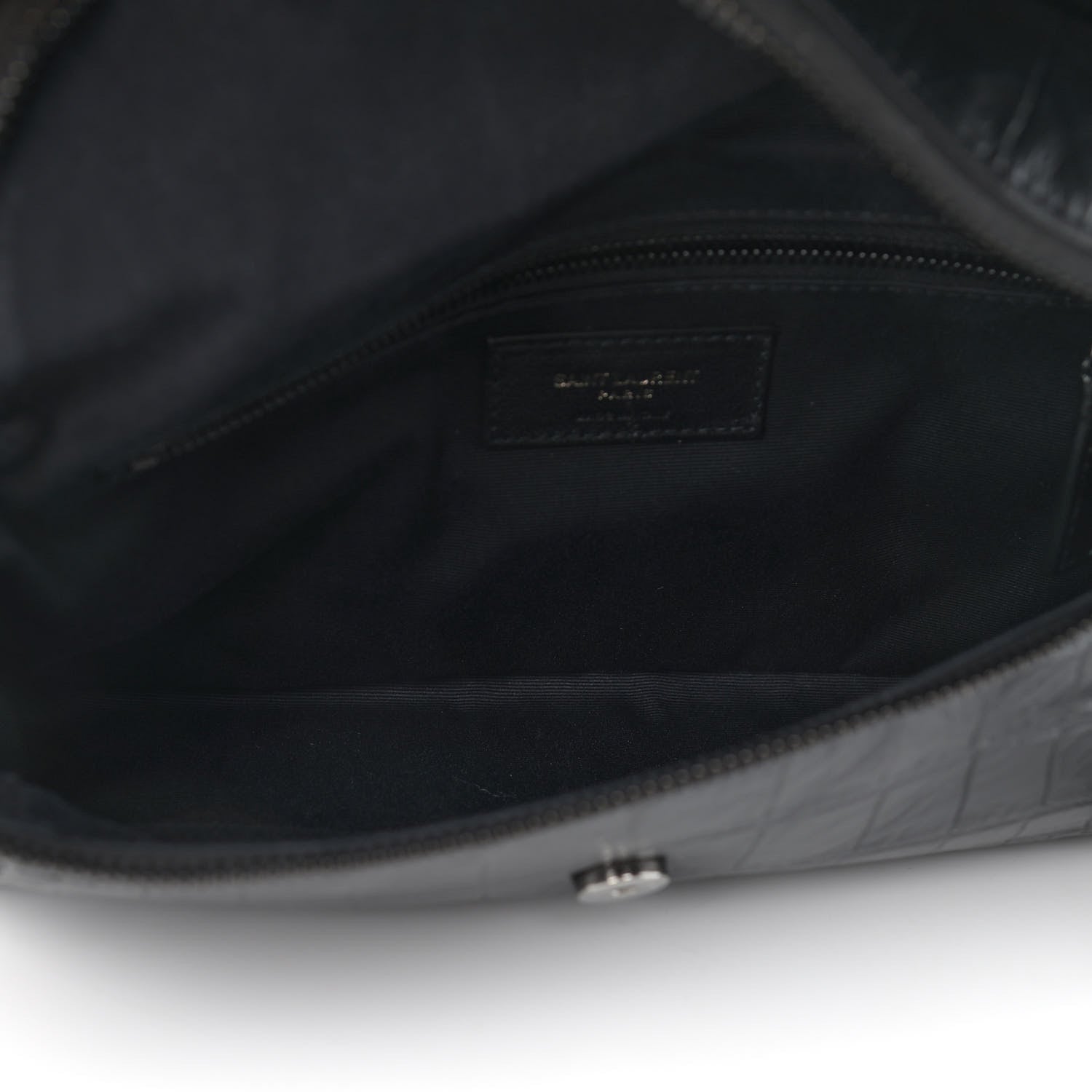 Saint Laurent Crocodile Embossed Matelasse Monogram Niki Body Bag Black 5 of 9