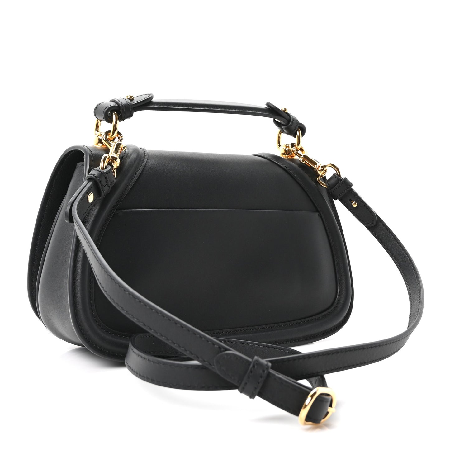 Roxy Calfskin Medium Blondie Top Handle Bag Black