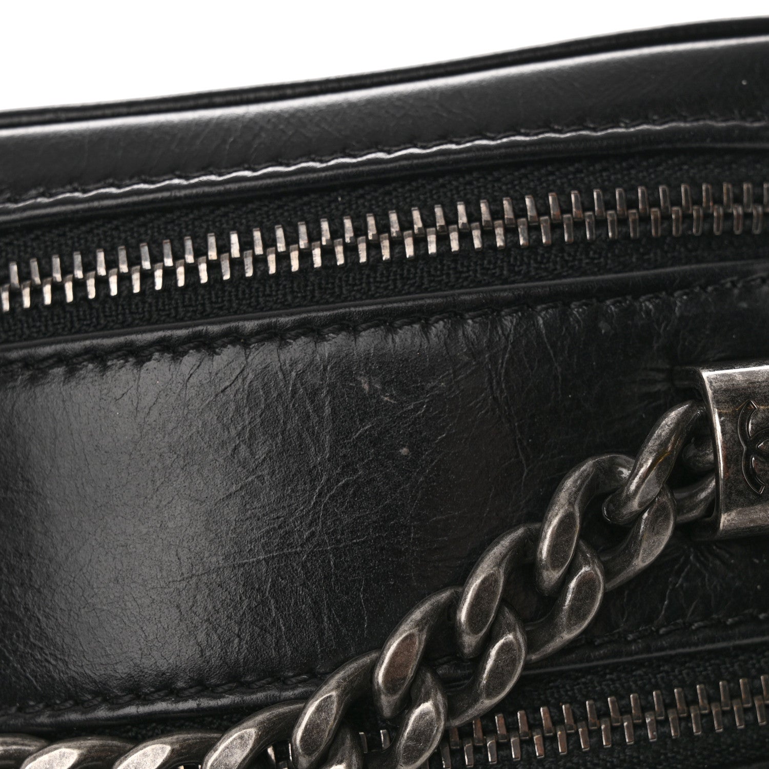 Chanel Glazed Calfskin Small Coco Boy Camera Case Black 12 of 13