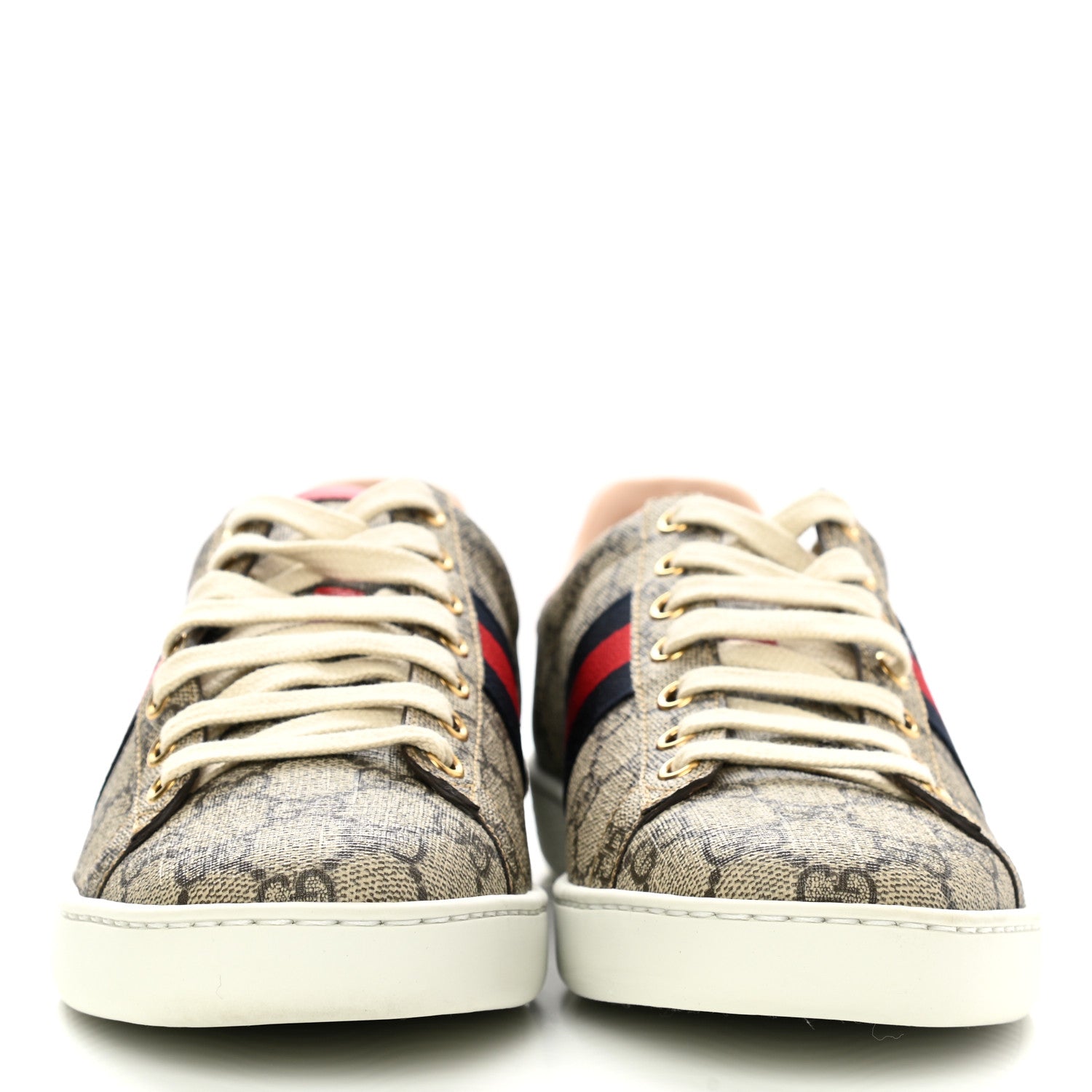 Gucci GG Supreme Monogram Womens Ace Low-Top Sneaker 38.5 Beige 2 of 9