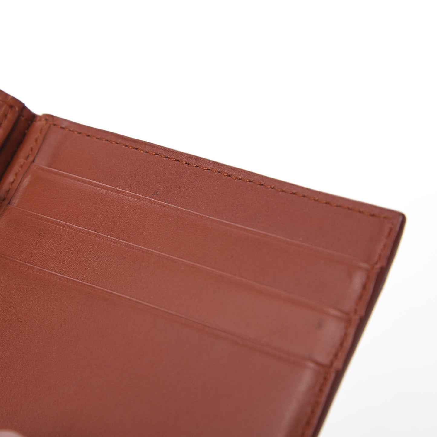 Calfskin Intrecciato Bi-Fold Wallet With Money Clip Brique