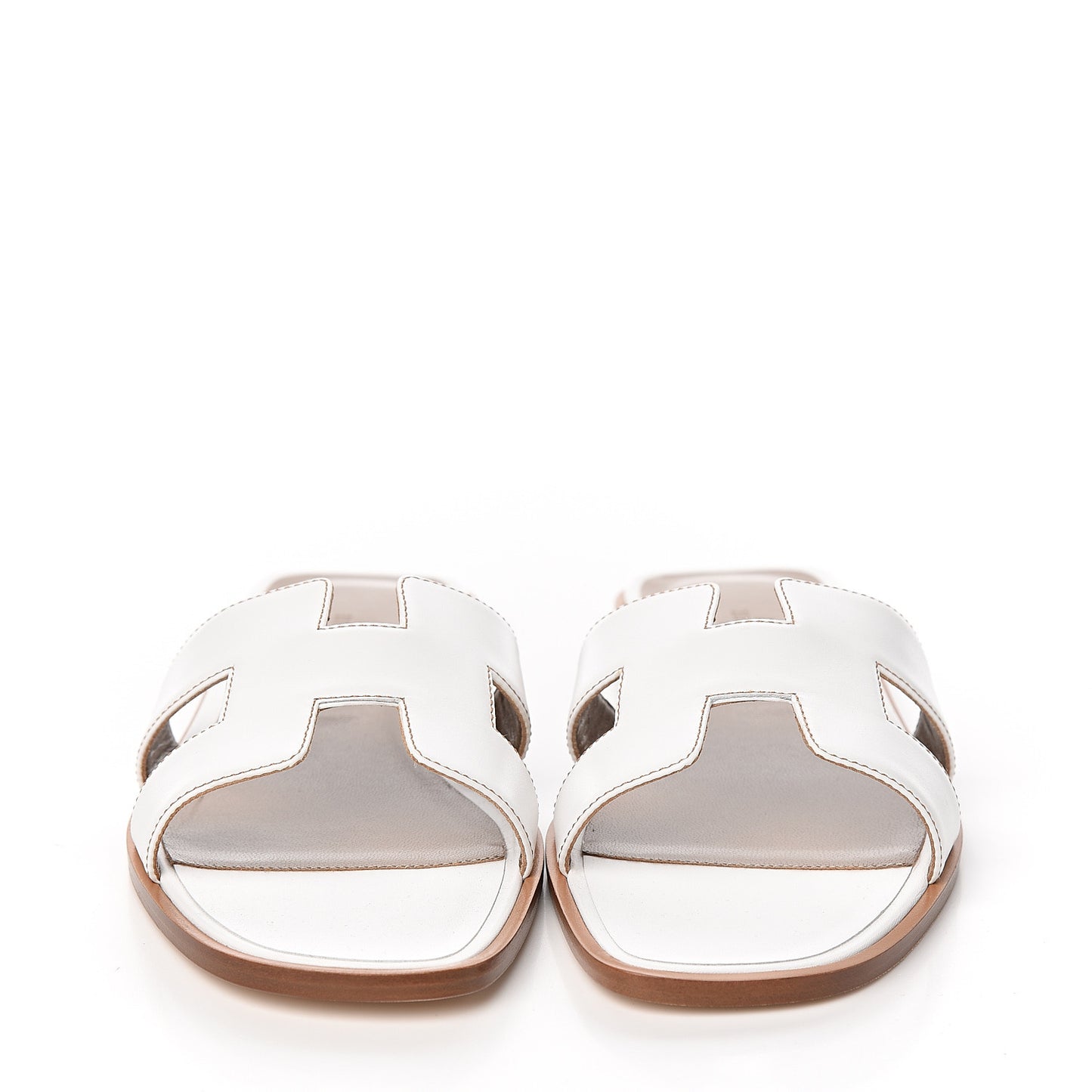 Box Calfskin Oran Sandals 40 White