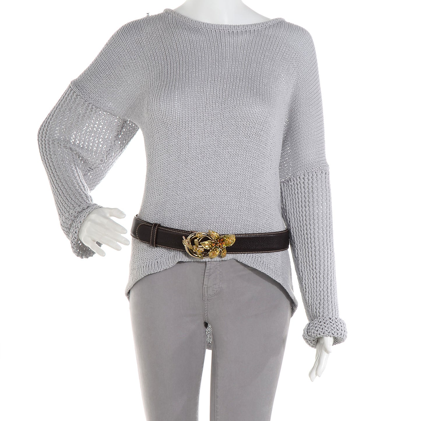Monogram Crystal Flower GG Belt Brown