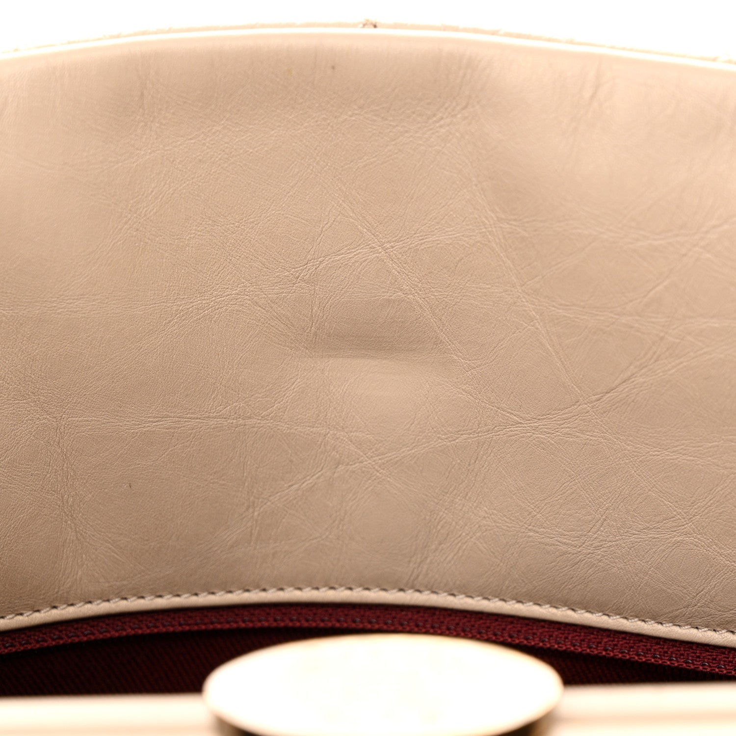 Chanel Aged Calfskin Large Just Mademoiselle Bowling Bag Beige 11 of 14