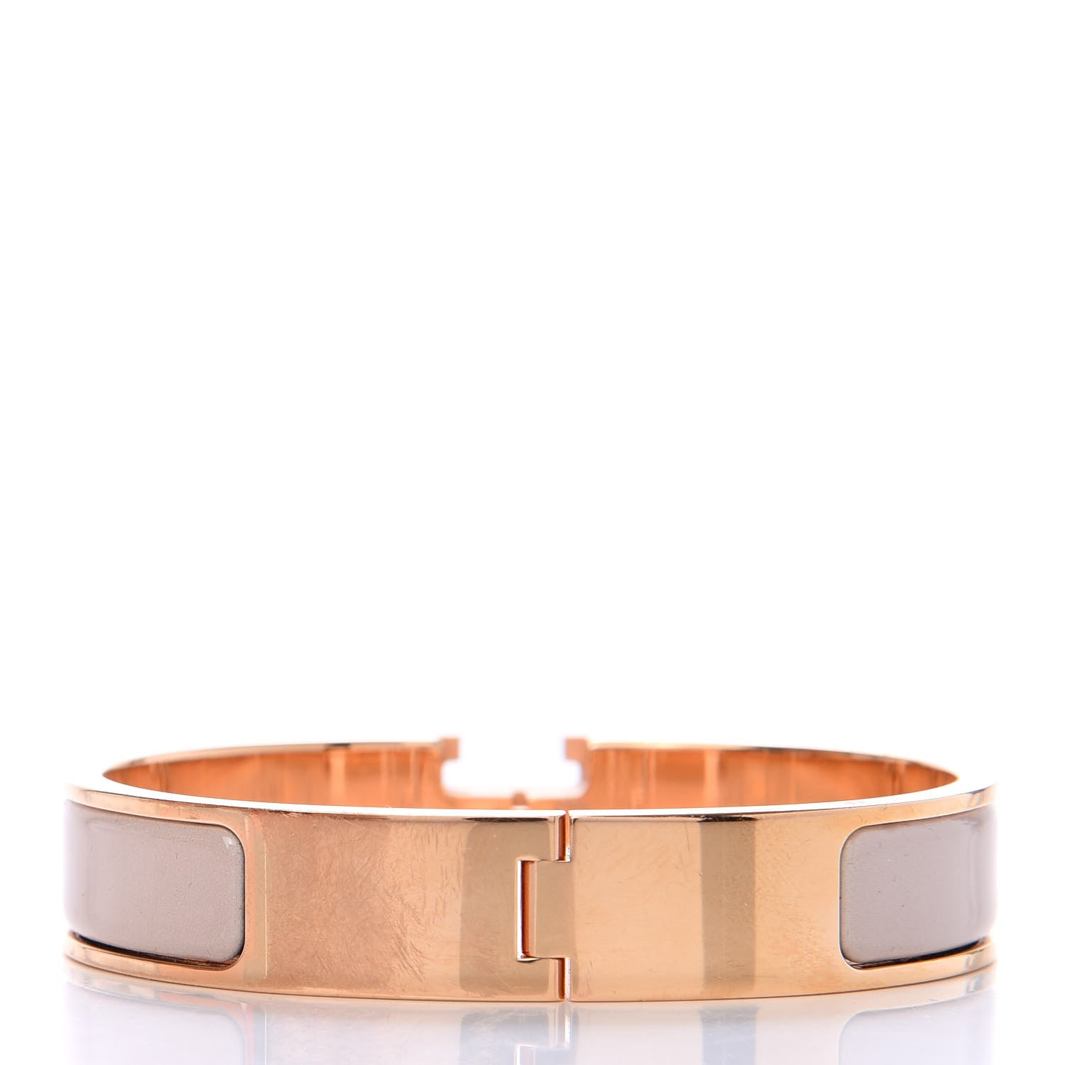 Hermes Enamel Narrow Clic Clac H Bracelet PM Beige Rose 3 of 5