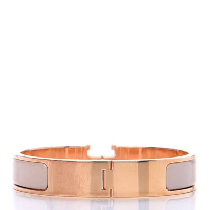 Hermes Enamel Narrow Clic Clac H Bracelet PM Beige Rose 3 of 5