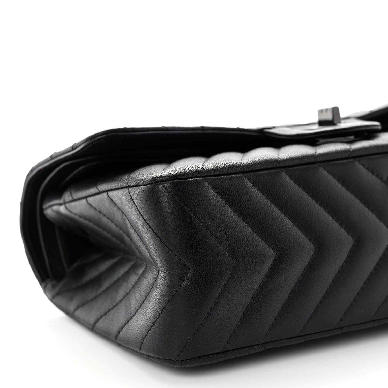 Chanel Sheepskin Chevron Quilted 2.55 Reissue 225 Double Flap So Black 9 of 13