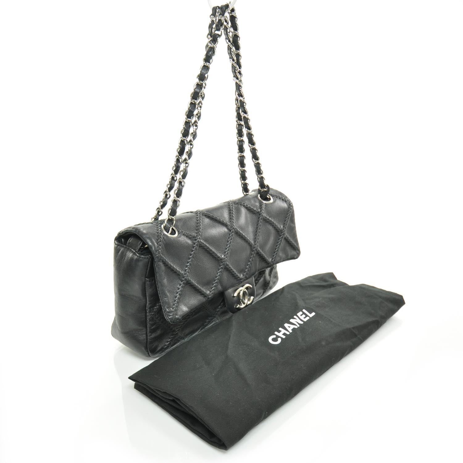 Chanel Leather Stitched Small Cells Flap Black 3 of 9
