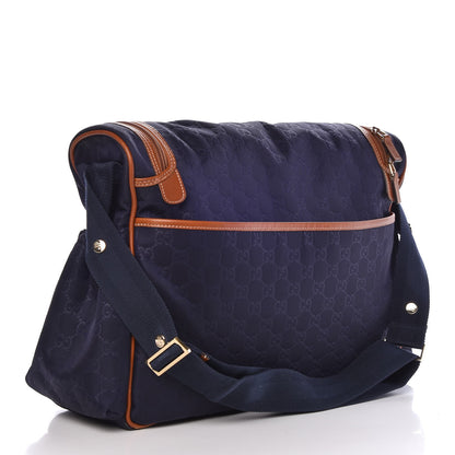 Gucci Nylon Monogram Diaper Bag Blue 3 of 14