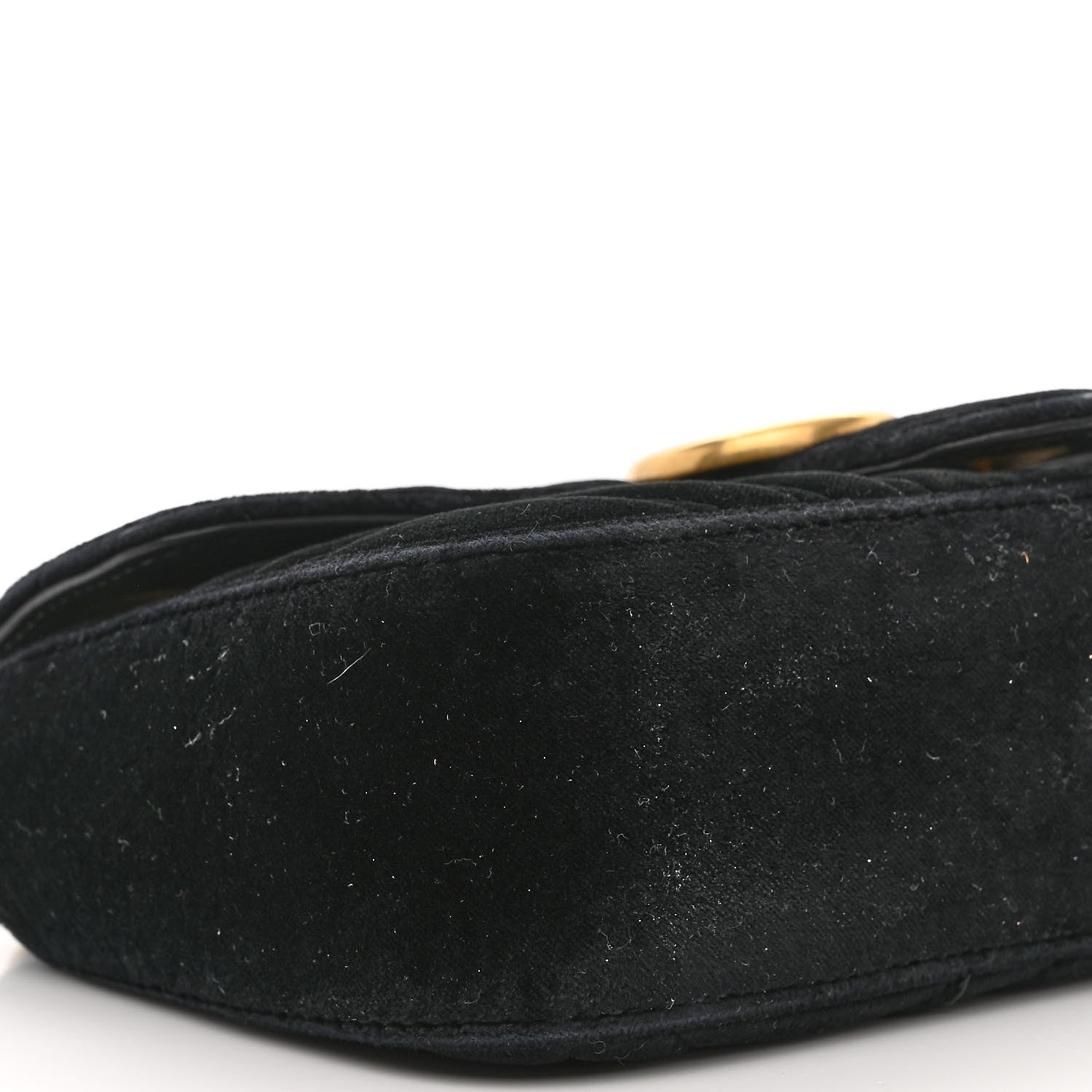 Gucci Velvet Matelasse Mini GG Marmont Shoulder Bag Black 9 of 11