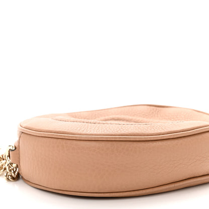 Gucci Pebbled Calfskin Mini Soho Chain Bag Camelia 9 of 10