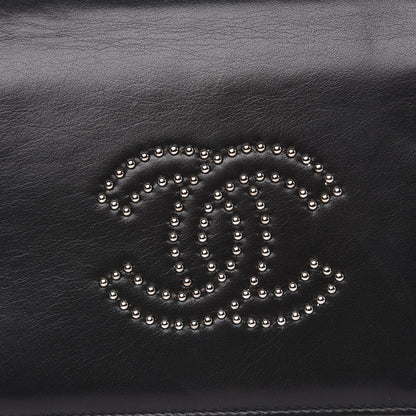 Chanel Lambskin Studded CC Wallet On Chain WOC Black 11 of 12