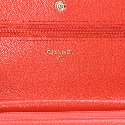 Chanel Caviar Quilted Wallet on Chain WOC Red 6 of 11