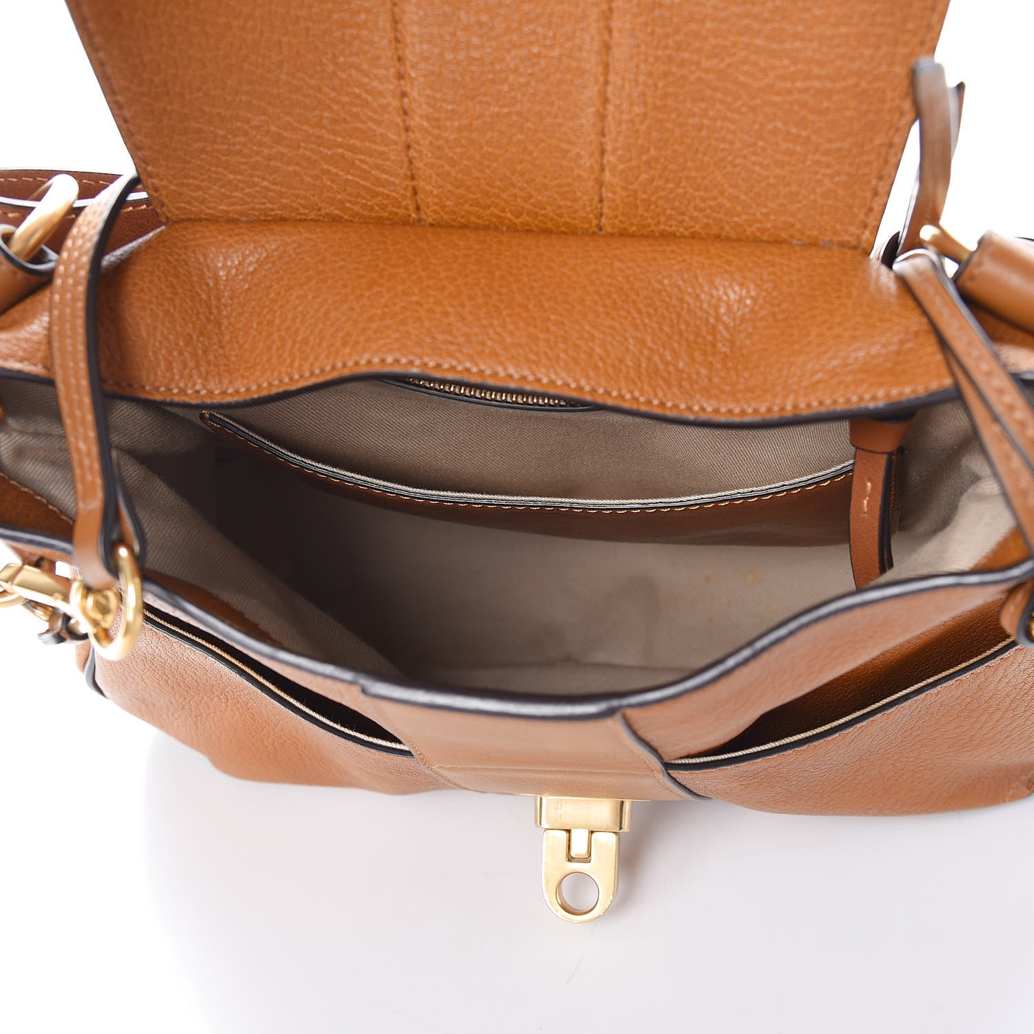 Chloe Grained Lambskin Small Lexa Shoulder Bag Mustard Brown 5 of 8