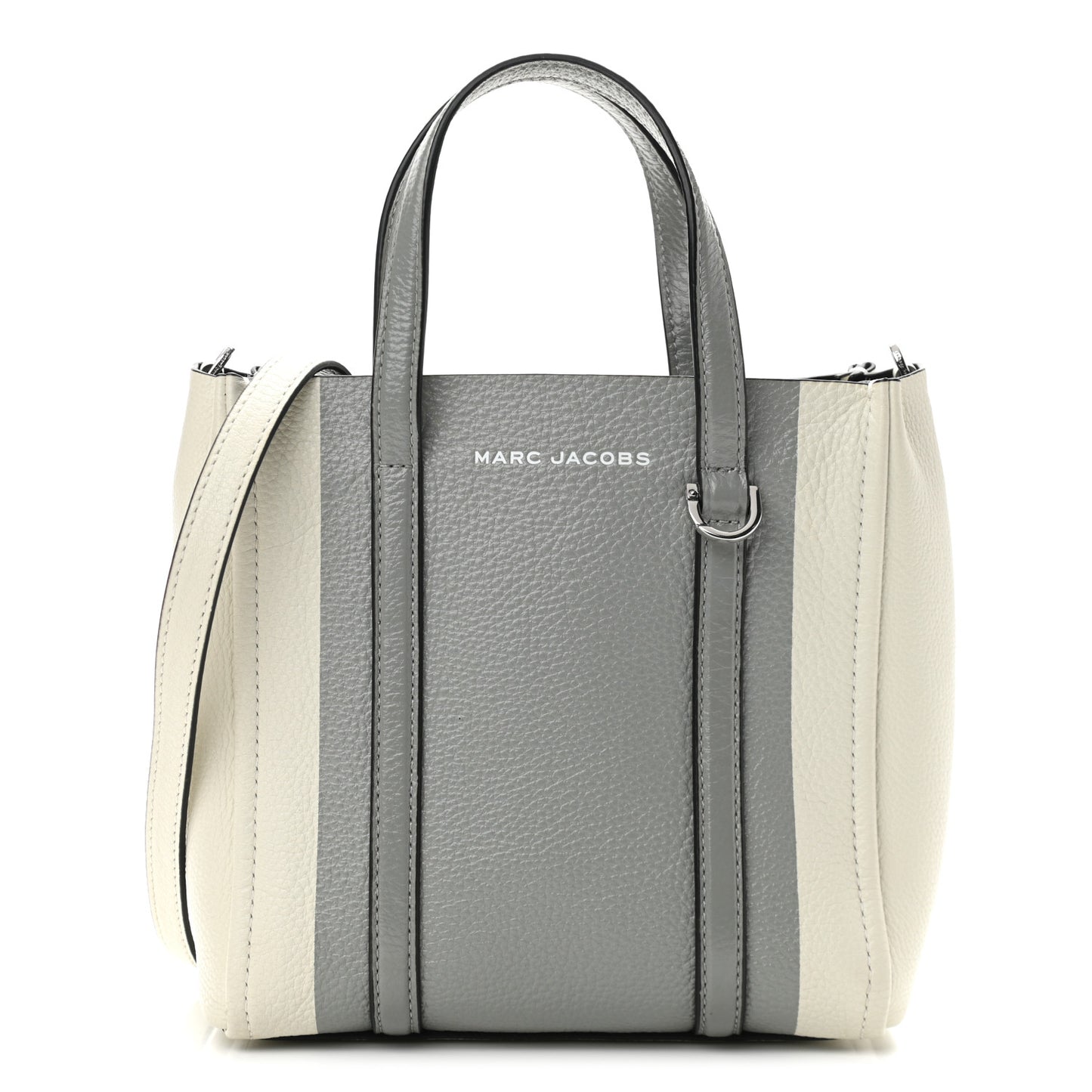 Grained Calfskin The Tag Tote Grey White