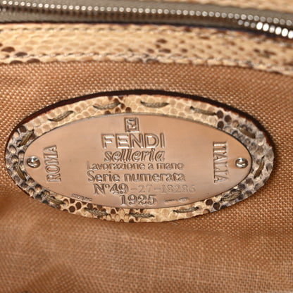 Fendi Woven Straw Snakeskin Selleria Mini Adele 1328 Bag Naturale 6 of 11