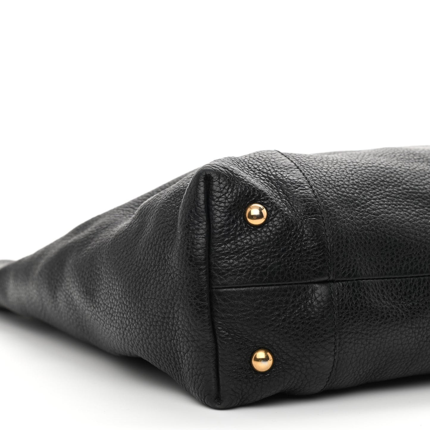 Pebbled Calfskin Twill Medium Tote Black