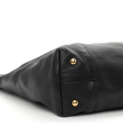 Gucci Pebbled Calfskin Twill Medium Tote Black 9 of 13