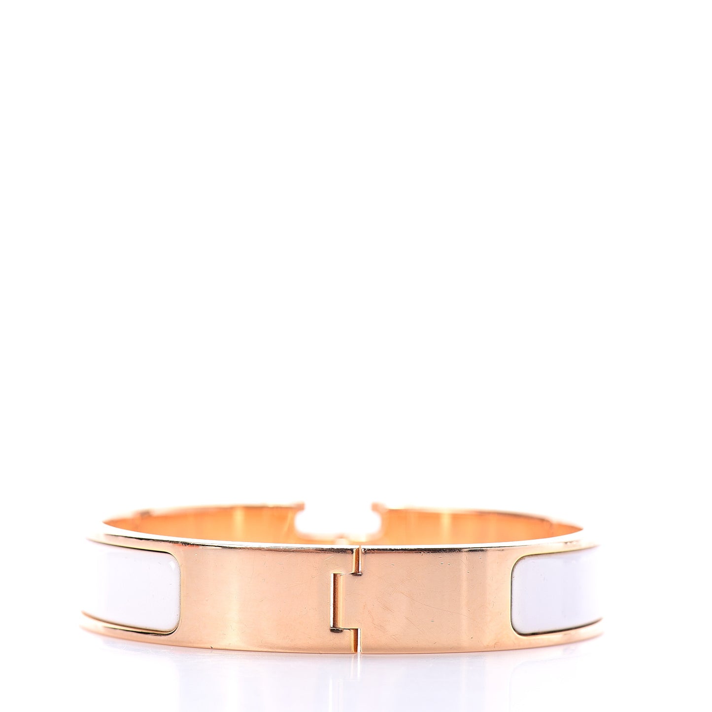 Enamel Narrow Clic Clac H Bracelet PM White