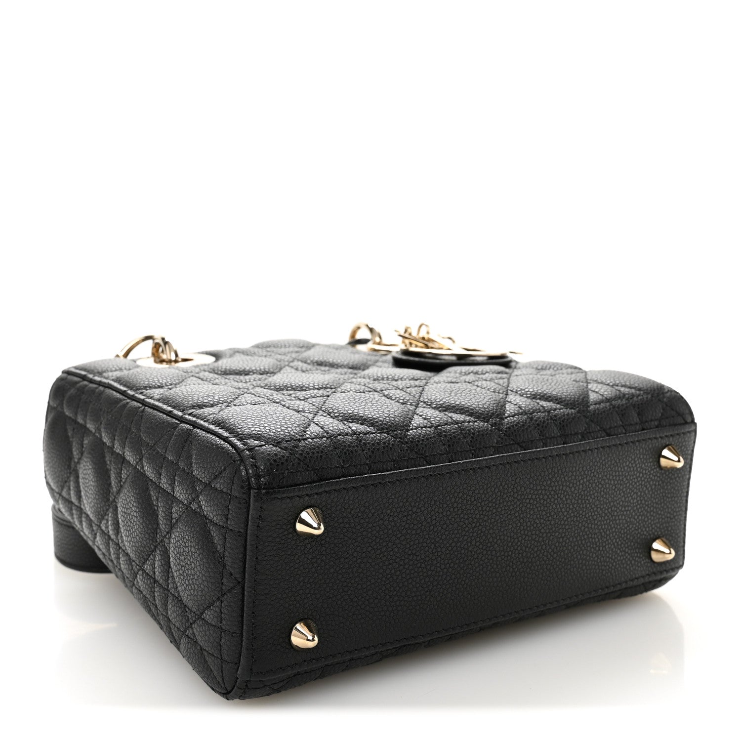Christian Dior Grained Calfskin Cannage Small Lady Dior Black 4 of 11