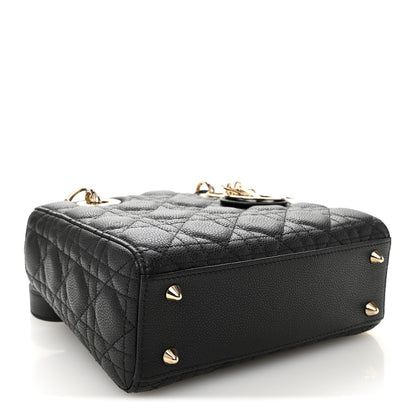 Christian Dior Grained Calfskin Cannage Small Lady Dior Black 4 of 11