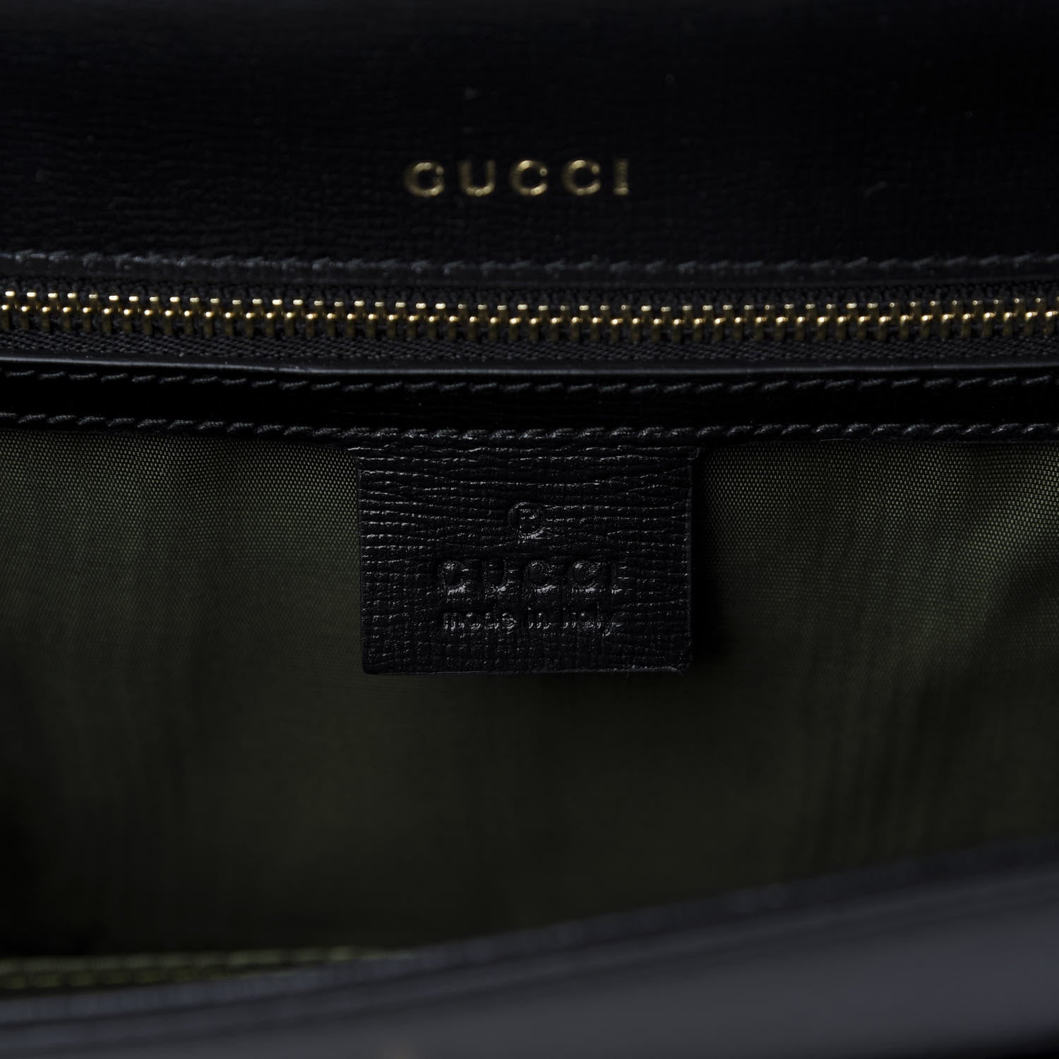 Gucci Textured Calfskin Small Torchon GG Ring Shoulder Bag Black 8 of 9