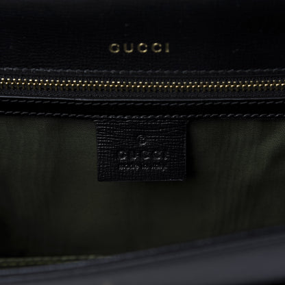 Gucci Textured Calfskin Small Torchon GG Ring Shoulder Bag Black 8 of 9