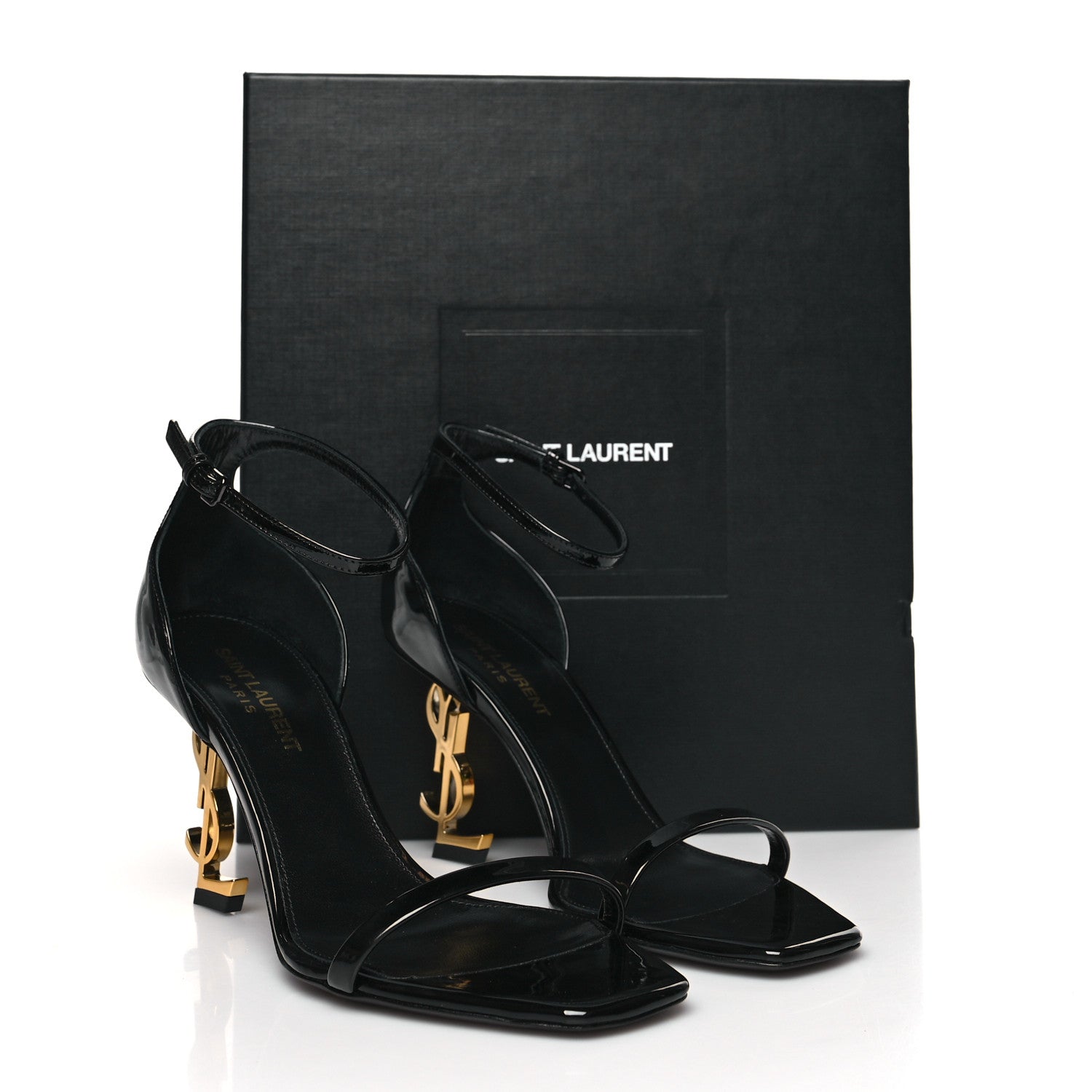 Saint Laurent Patent Calfskin Opyum 85 Sandals 36.5 Black 9 of 9