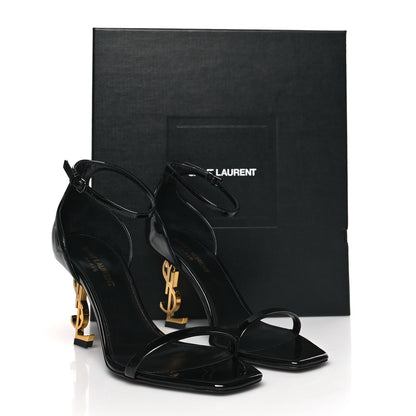 Saint Laurent Patent Calfskin Opyum 85 Sandals 36.5 Black 9 of 9