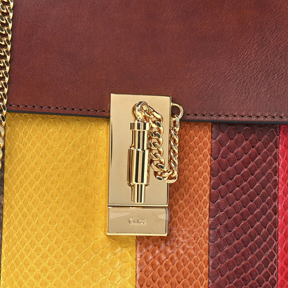 Chloe Snakeskin Drew Shoulder Bag Brown Multicolor 10 of 14