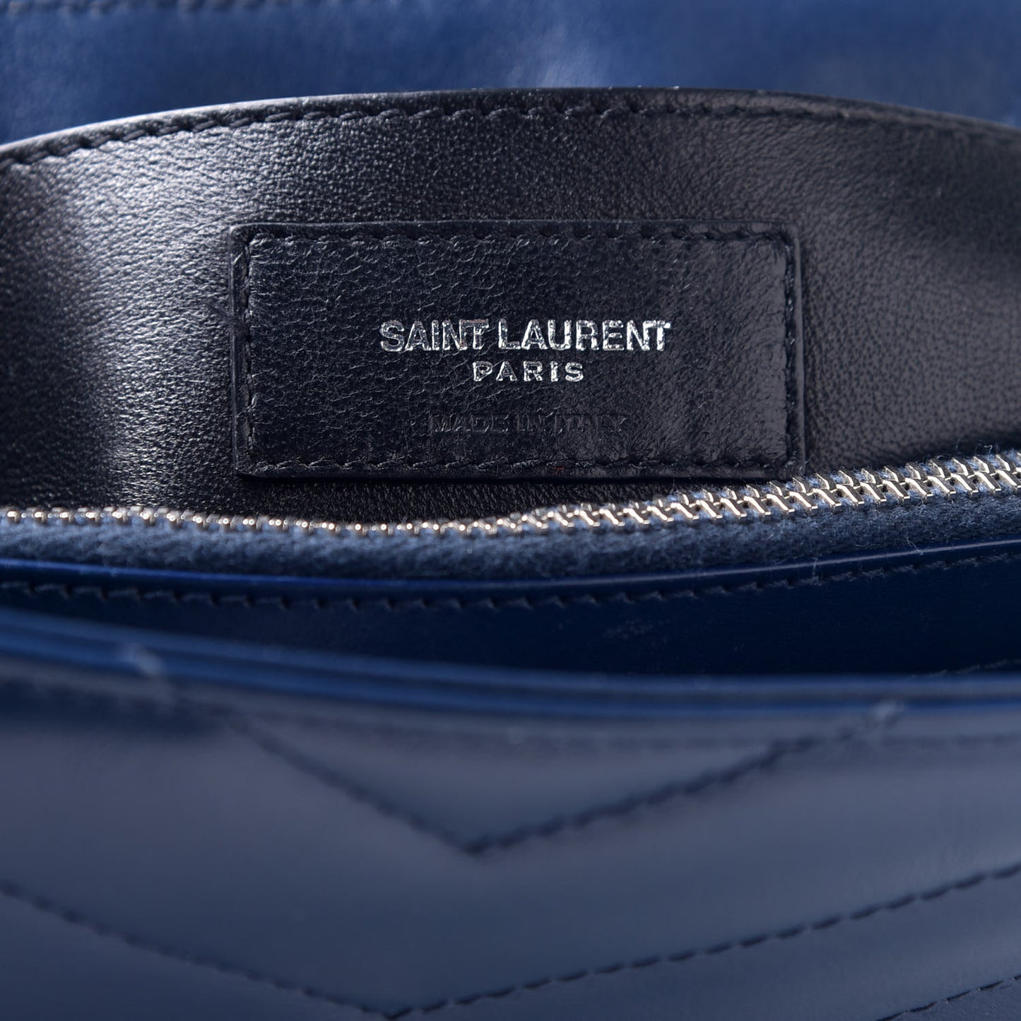 Calfskin Y Quilted Monogram Small Loulou Chain Satchel Denim Blue