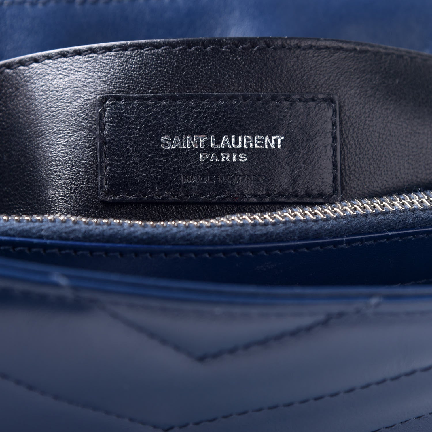Saint Laurent Calfskin Y Quilted Monogram Small Loulou Chain Satchel Denim Blue 6 of 8
