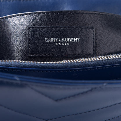 Saint Laurent Calfskin Y Quilted Monogram Small Loulou Chain Satchel Denim Blue 6 of 8