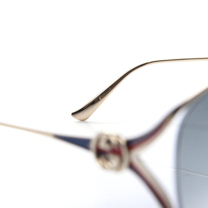 Gucci Metal Oversized Round Frame GG0225S Sunglasses Gold 6 of 7