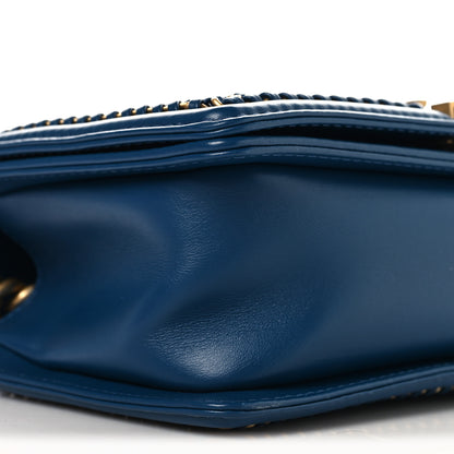 Chanel Calfskin Quilted Medium Boy Top Handle Flap Blue 9 of 10