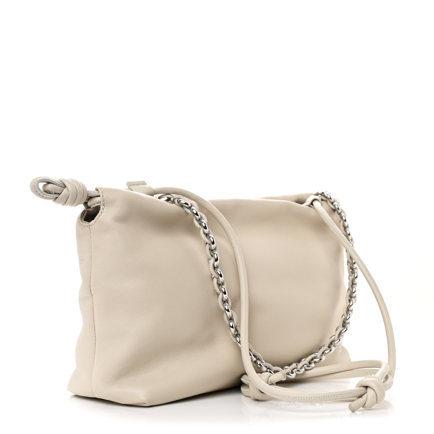 Loewe Mellow Nappa Medium Donut Chain Flamenco Knot Clutch Sea Salt 3 of 11
