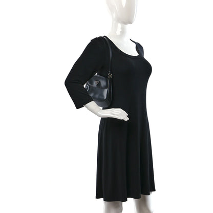 Prada Spazzolato Cleo Flap Shoulder Bag Black 3 of 8