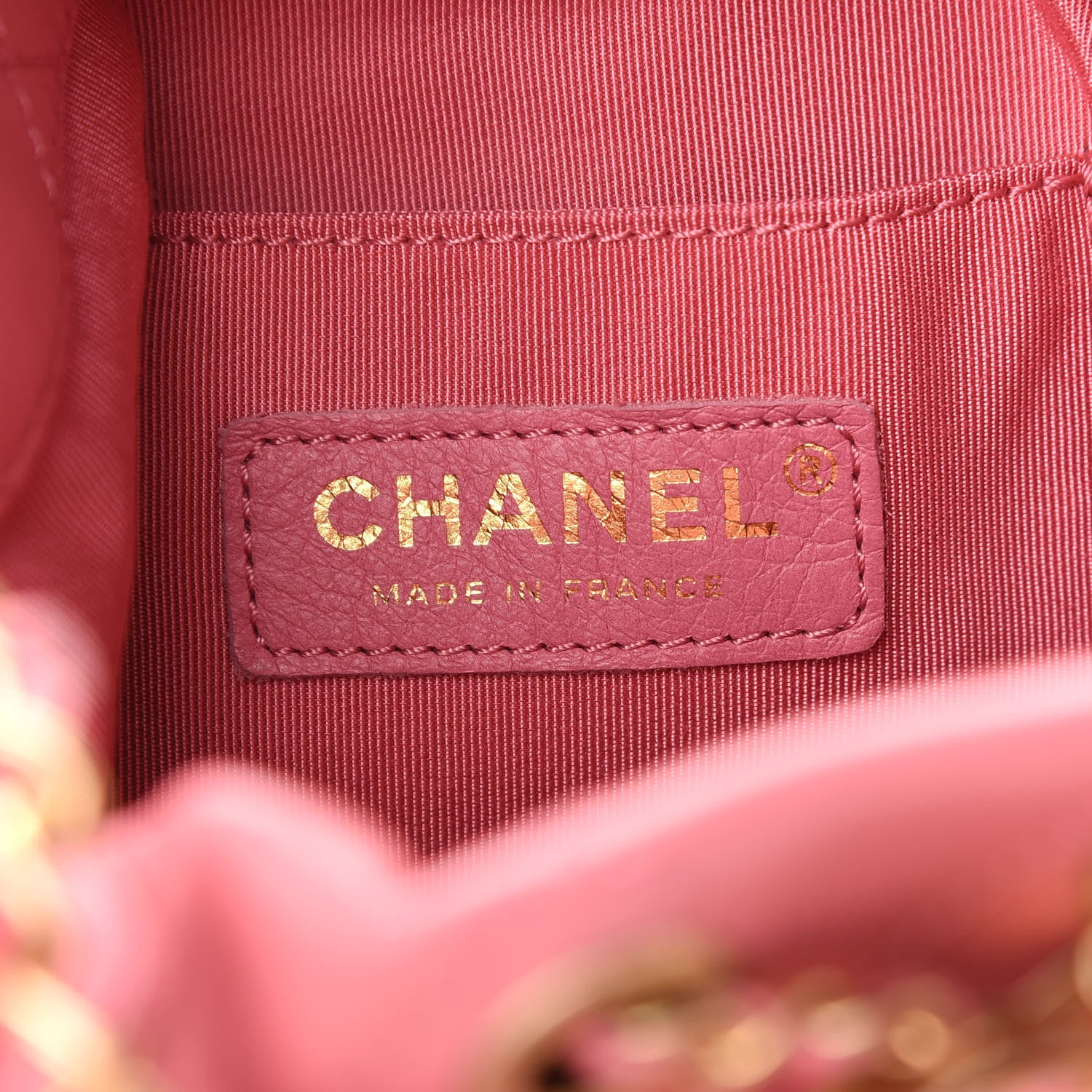 Chanel Lambskin Quilted Antique Signs Drawstring Bag Pink 6 of 9