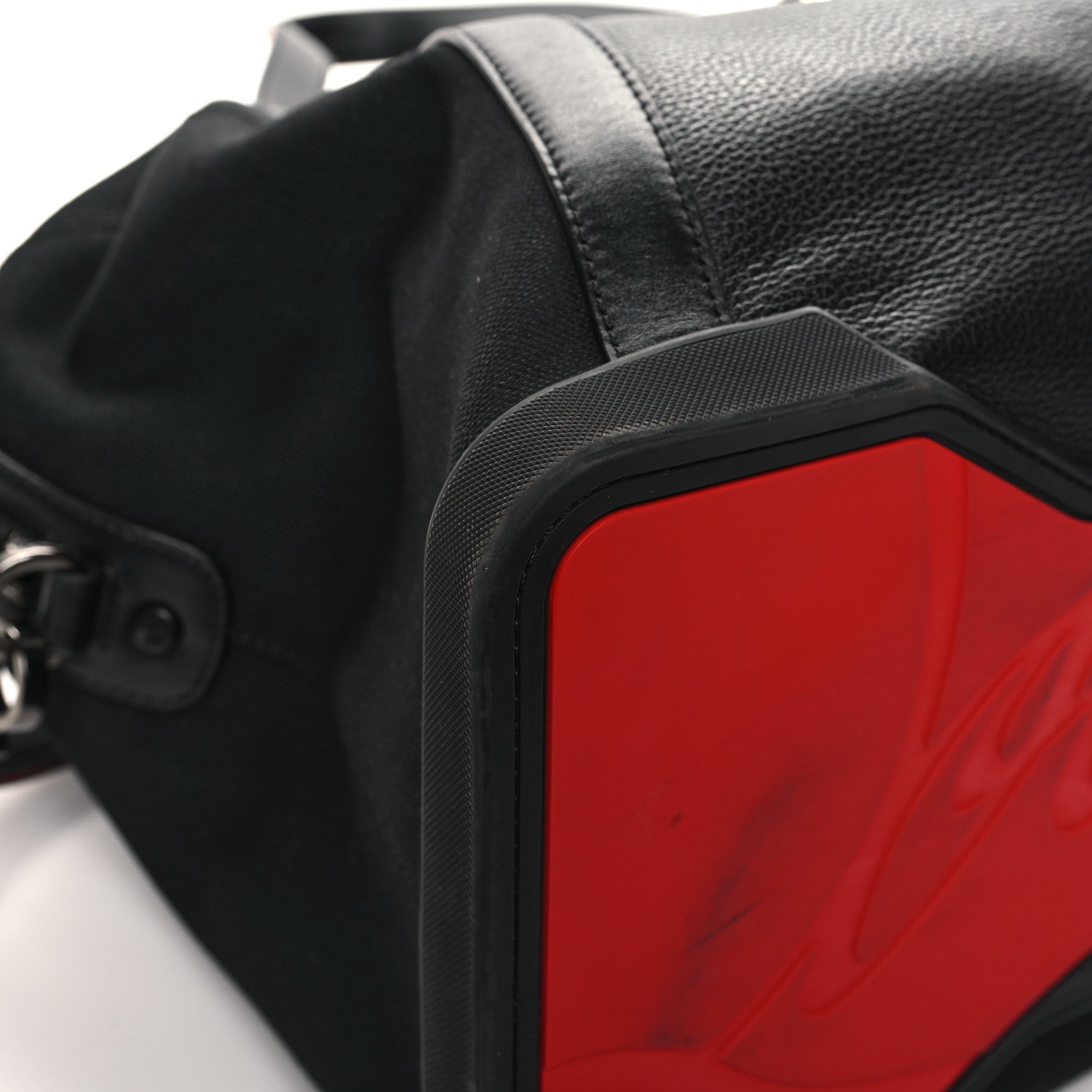 Christian Louboutin Canvas Calfskin Bagdamon Duffle Bag Black Red 8 of 11
