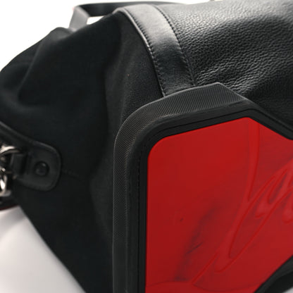 Christian Louboutin Canvas Calfskin Bagdamon Duffle Bag Black Red 8 of 11