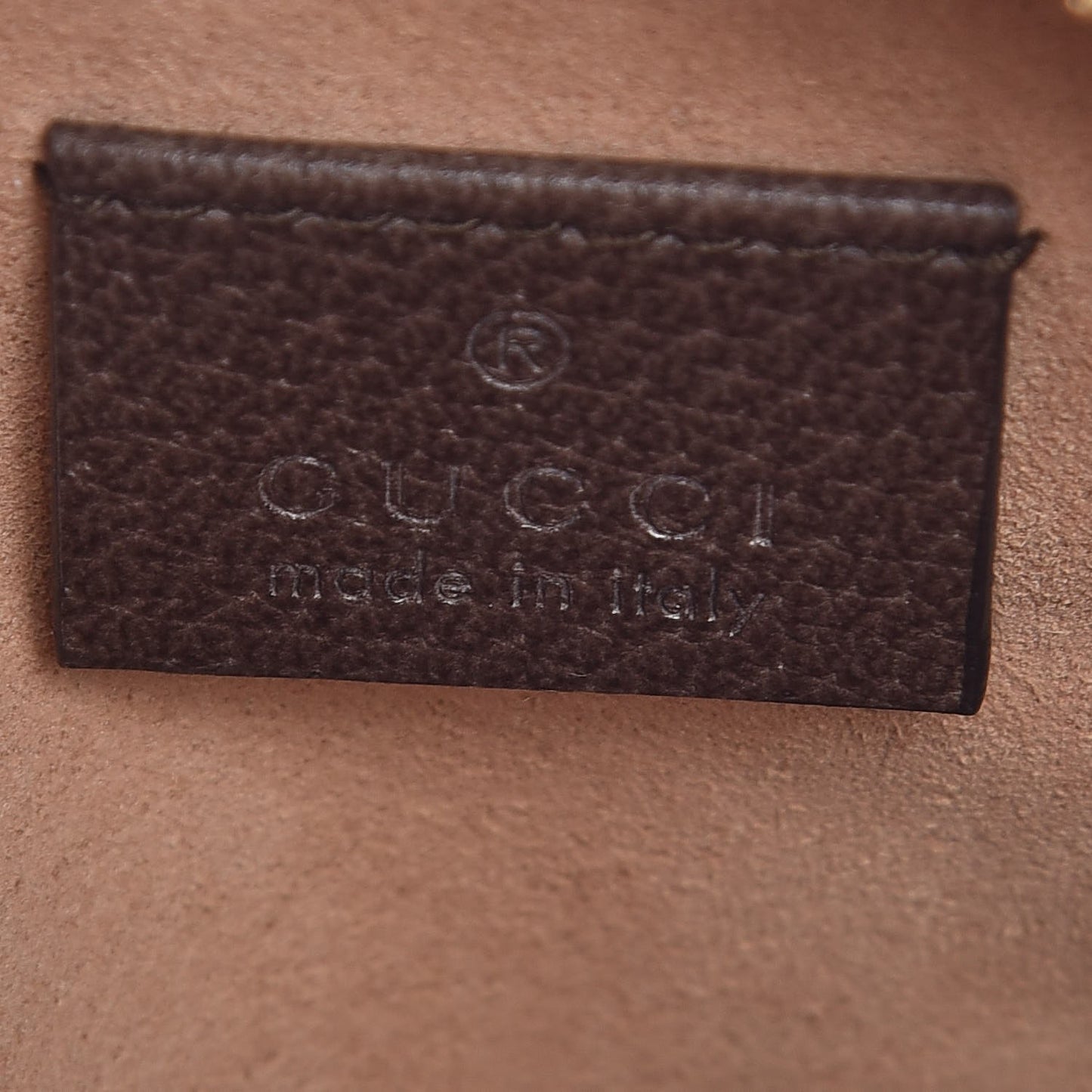 GG Supreme Monogram Web Mini Ophidia Round Shoulder Bag Brown