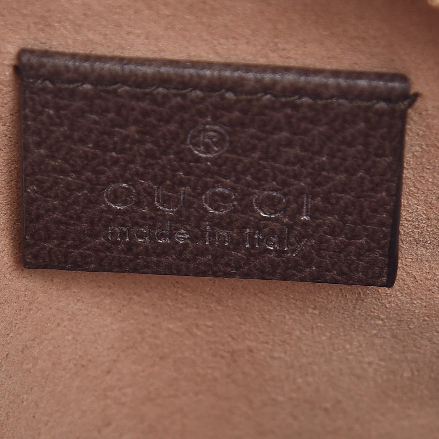 Gucci GG Supreme Monogram Web Mini Ophidia Round Shoulder Bag Brown 6 of 7