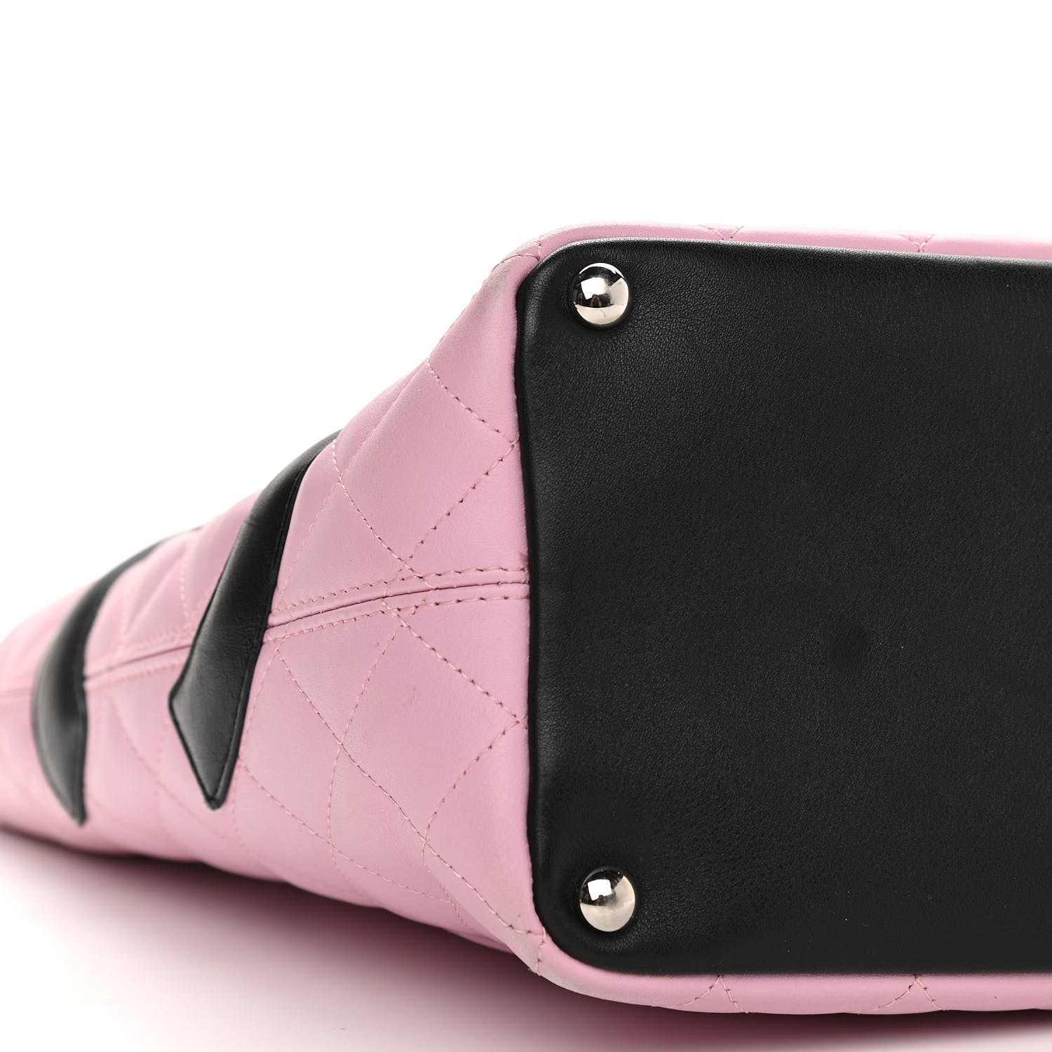 Chanel Calfskin Quilted Medium Cambon Tote Pink Black 9 of 17