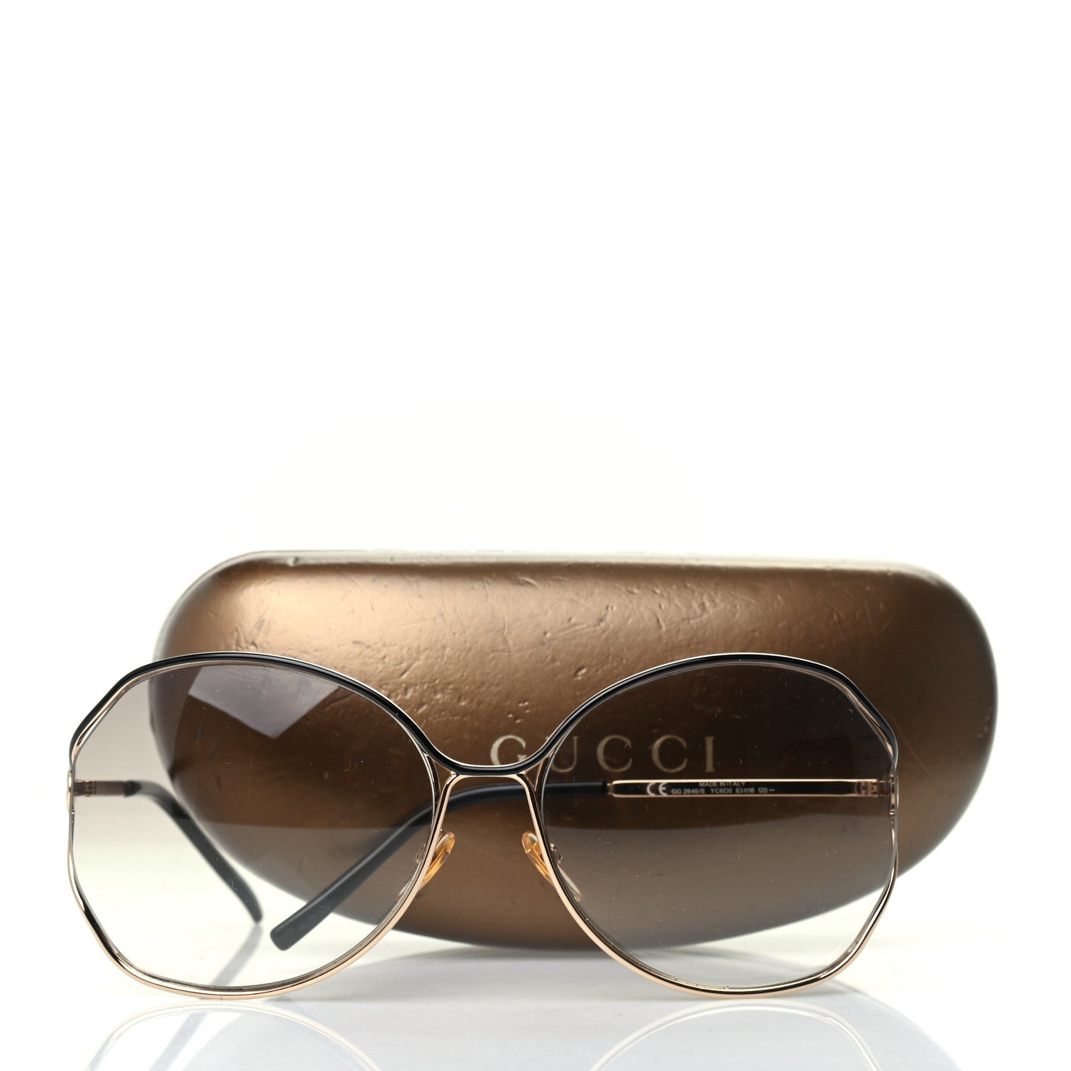 Gucci Oversized Sunglasses GG 2846/S Gold 7 of 7