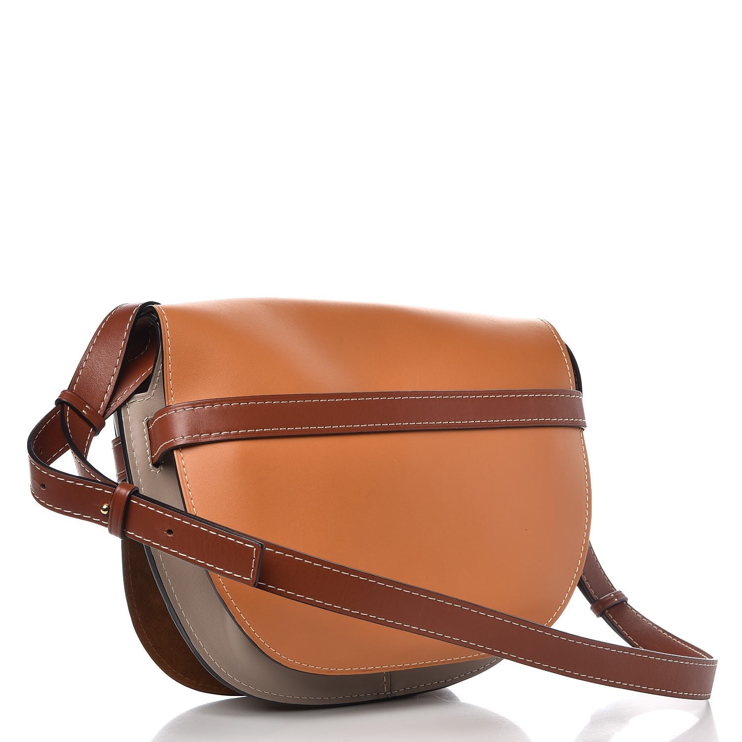 Loewe Grained Calfskin Gate Bag Amber Light Grey Rust 3 of 9