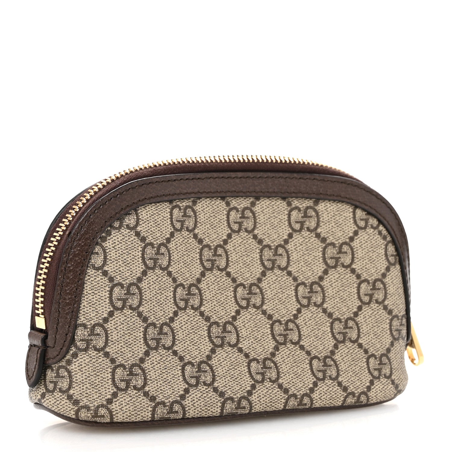 Gucci GG Supreme Monogram Textured Calfskin Web Medium Ophidia Cosmetic Case Beige Ebony New Acero 3 of 9