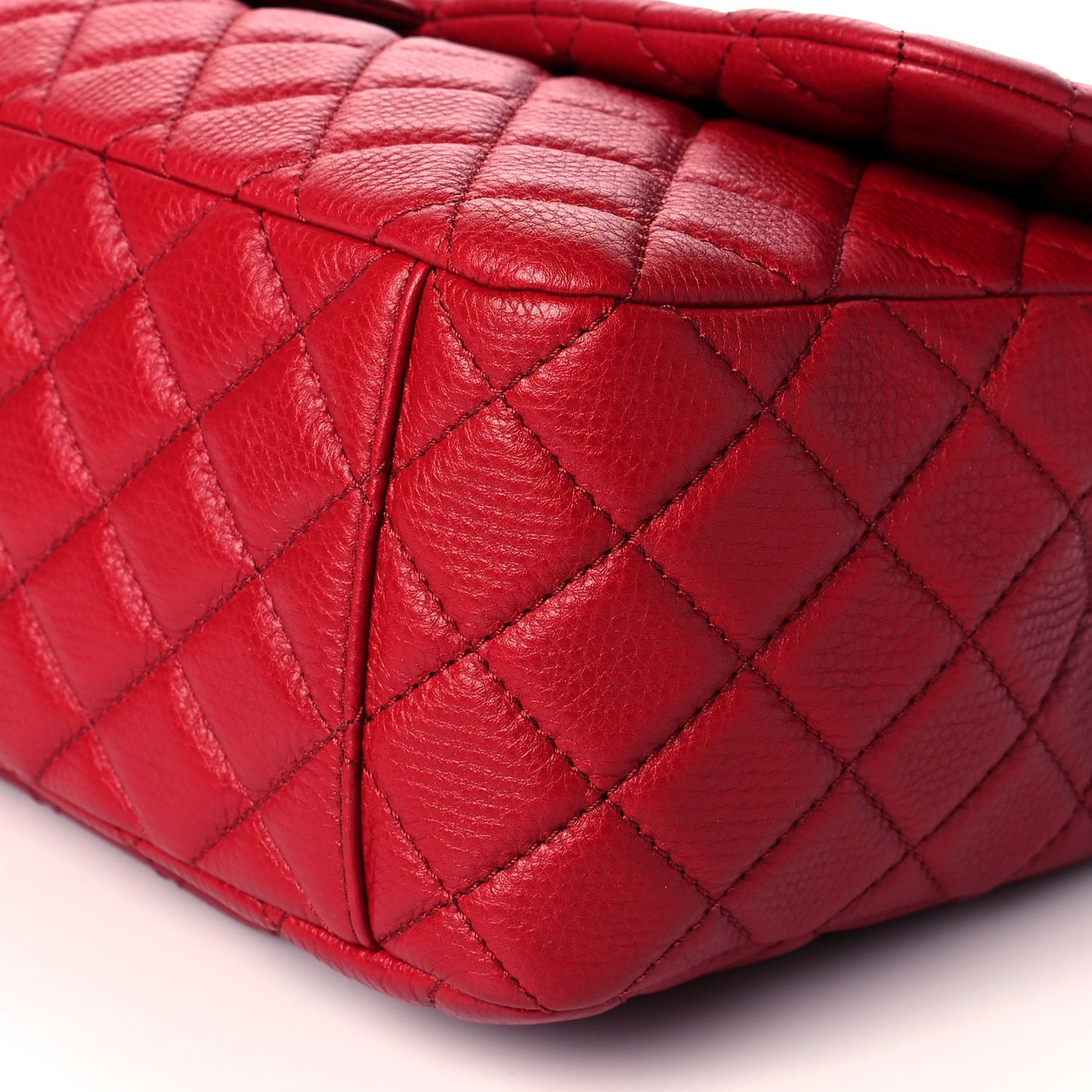 Calfskin Quilted Small XXL Travel Flap Bag Red