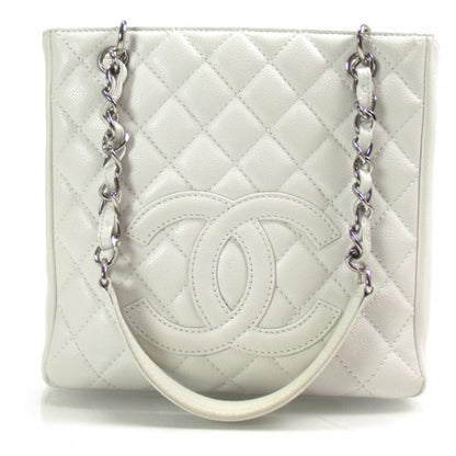 Chanel Caviar Petit Shopping Tote PST White 1 of 10